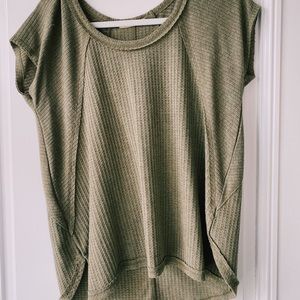 sweet romeo short sleeve green waffle tee